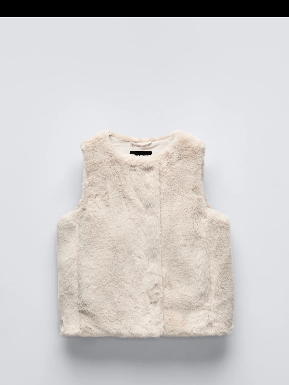 ZARA girl Faux Fur Vest in Soft Light Beige